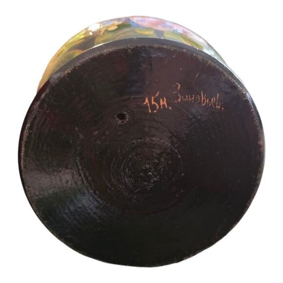 VTG Russian nesting doll 15 pc Hand Carved Painted signed Doll 10" Tall - Picture 4 of 7